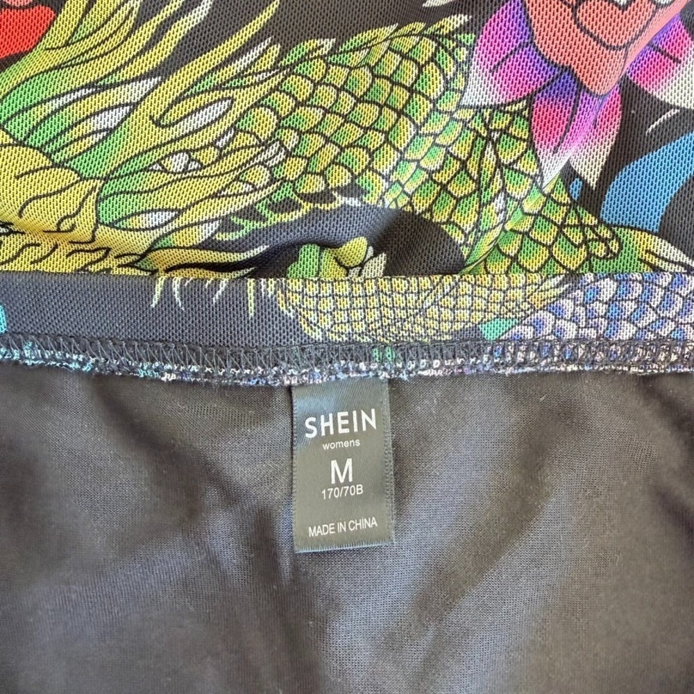 Y2K Asian Dragon Sheer Mesh Top and Mini Skirt Medium 2 Piece Set Indie Fairy - Picture 9 of 9